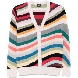 Ps Paul Smith Striped Wool Cardigan In Multi