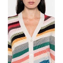 Ps Paul Smith Striped Wool Cardigan In Multi