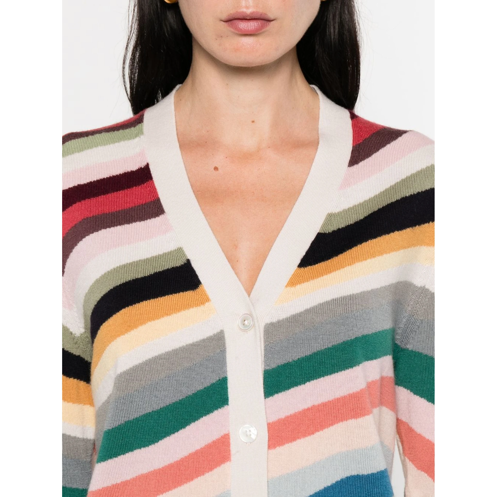 Ps Paul Smith Striped Wool Cardigan In Multi