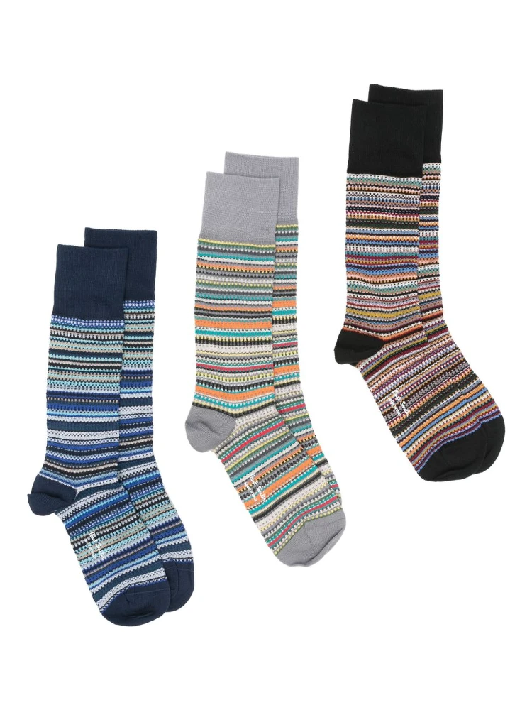 Cotton-blend Signature Stripe Socks In Multi