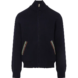 zip-up striped jacket