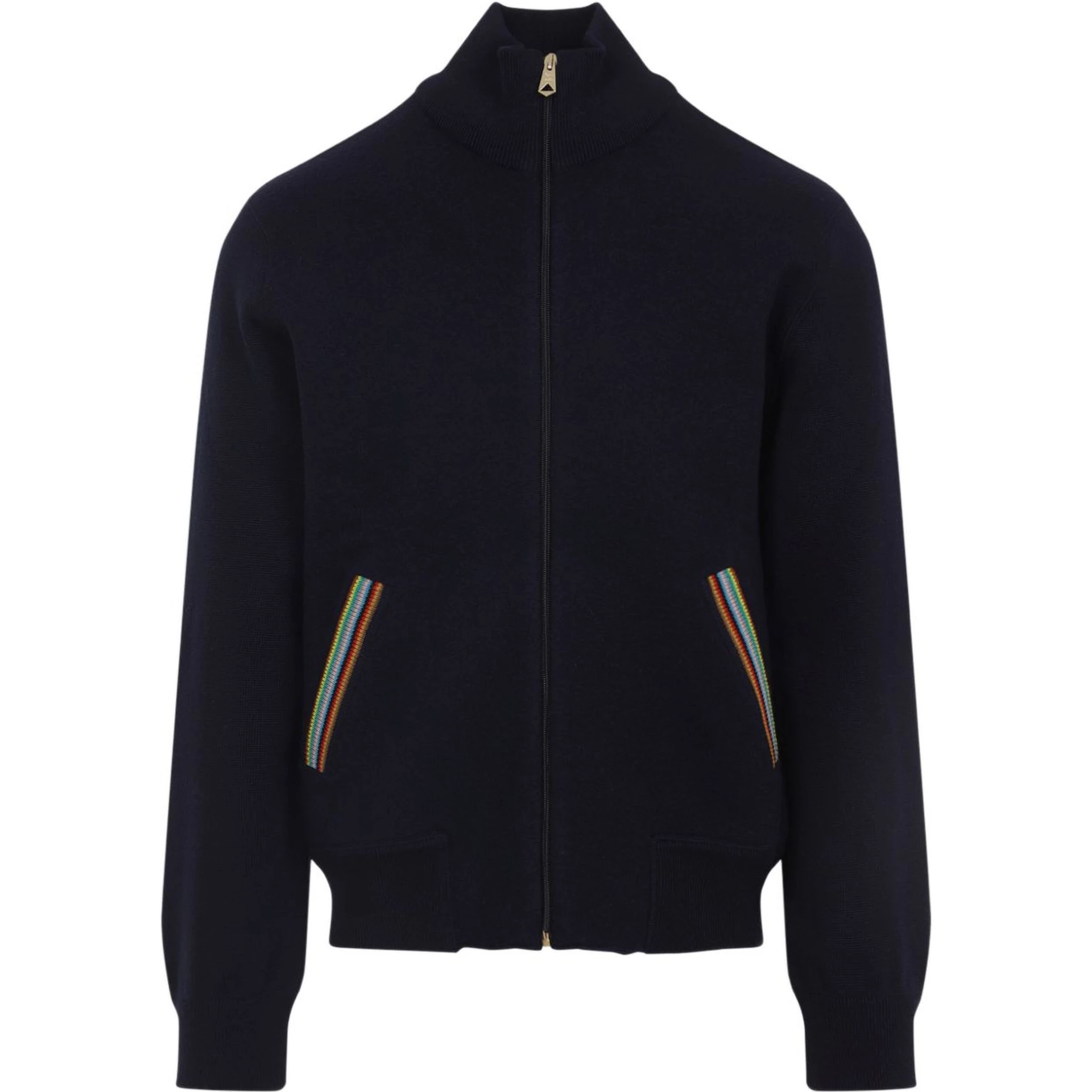 zip-up striped jacket