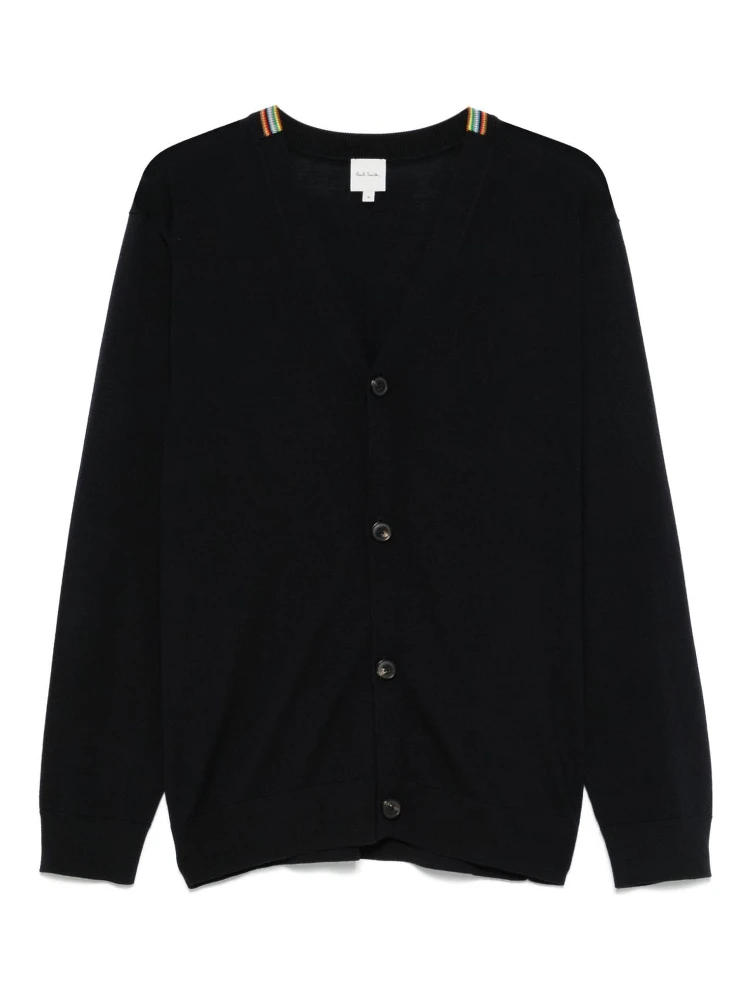 Paul Smith rainbow-striped merino wool cardigan