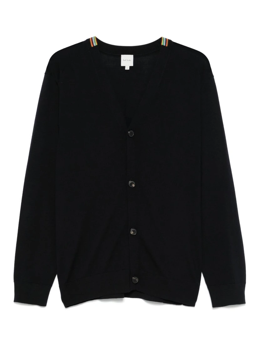 Paul Smith rainbow-striped merino wool cardigan