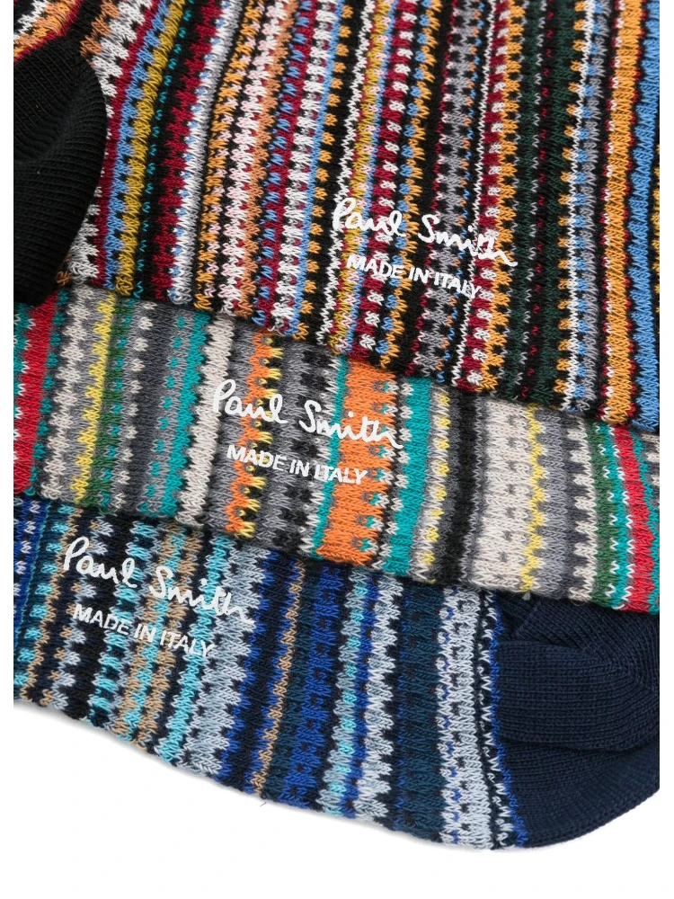 Cotton-blend Signature Stripe Socks In Multi alternative