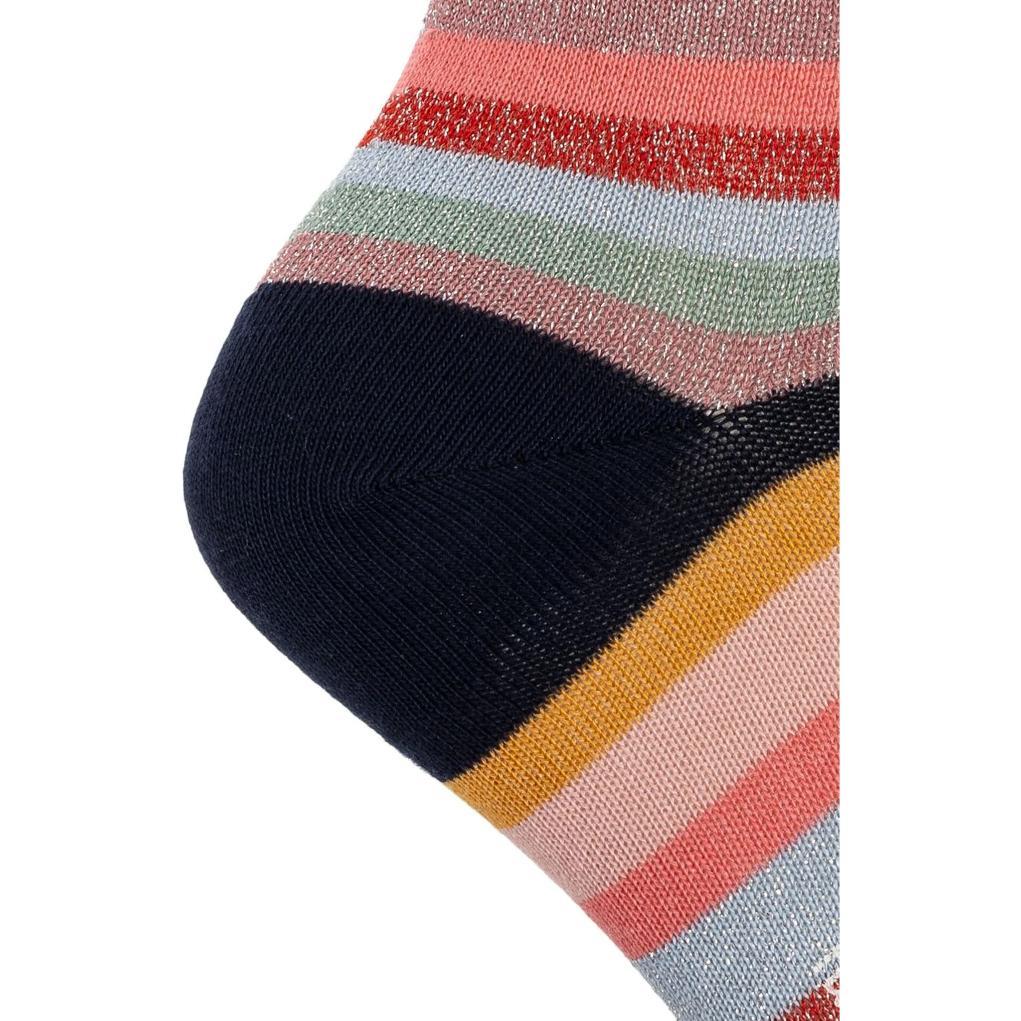 3 Pairs Of Ankle Length Striped Socks In Multi