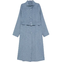 belted stand-collar coat
