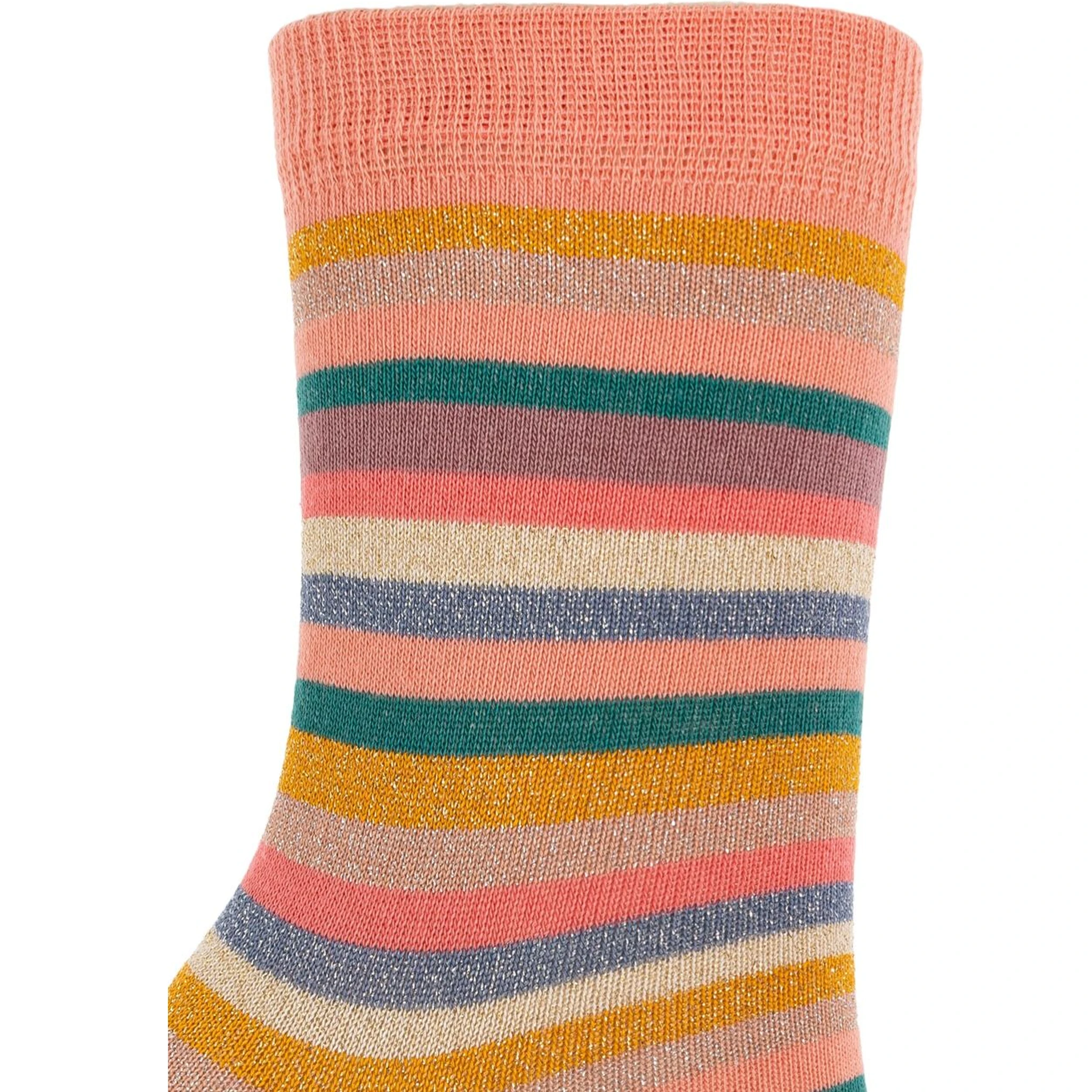 3 Pairs Of Ankle Length Striped Socks In Multi