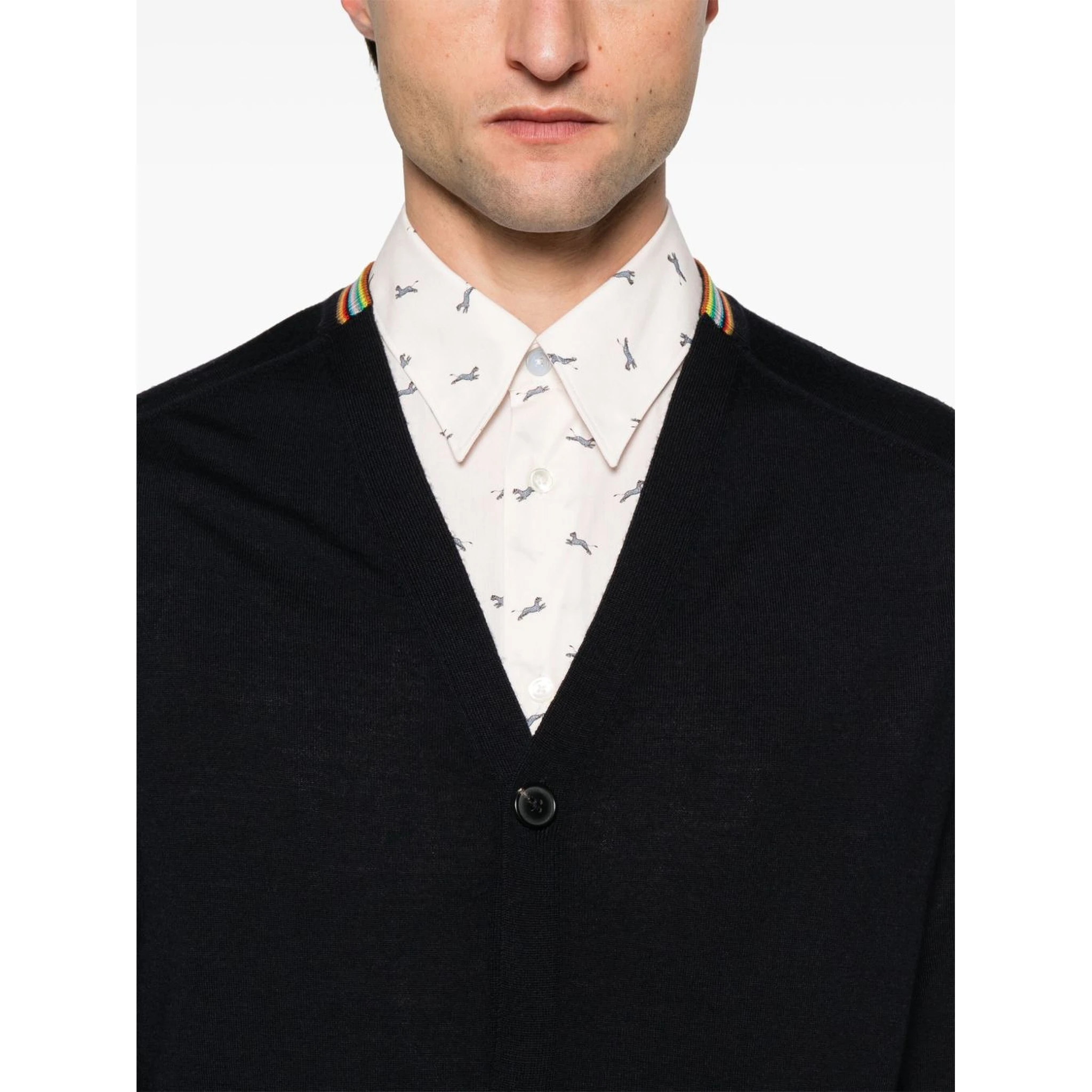 Paul Smith rainbow-striped merino wool cardigan