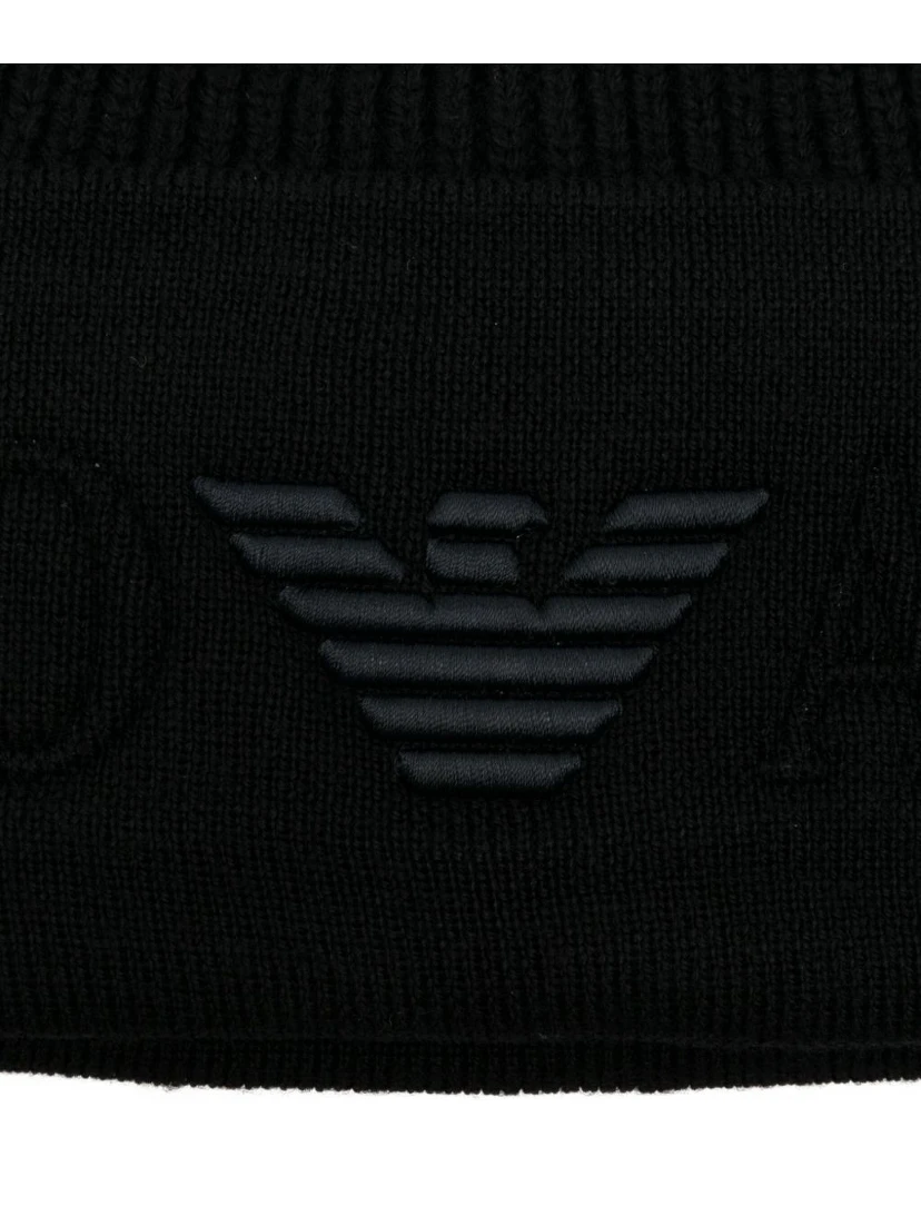 logo-embroidered ribbed beanie