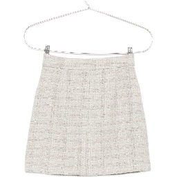 tweed check-print sequin-detail mini skirt