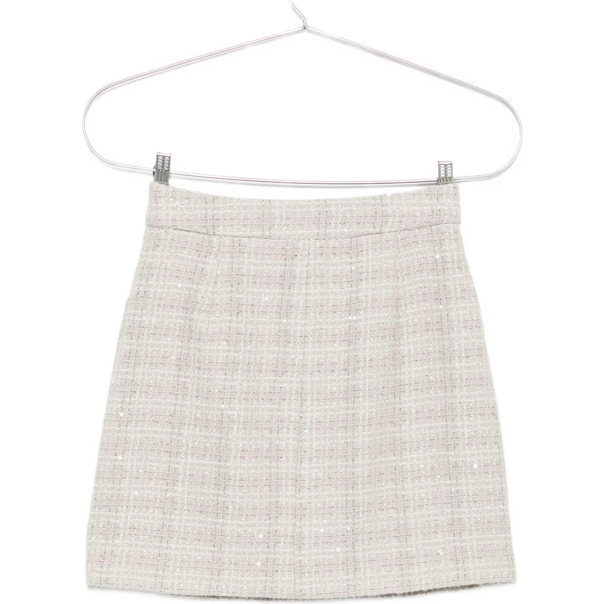 tweed check-print sequin-detail mini skirt