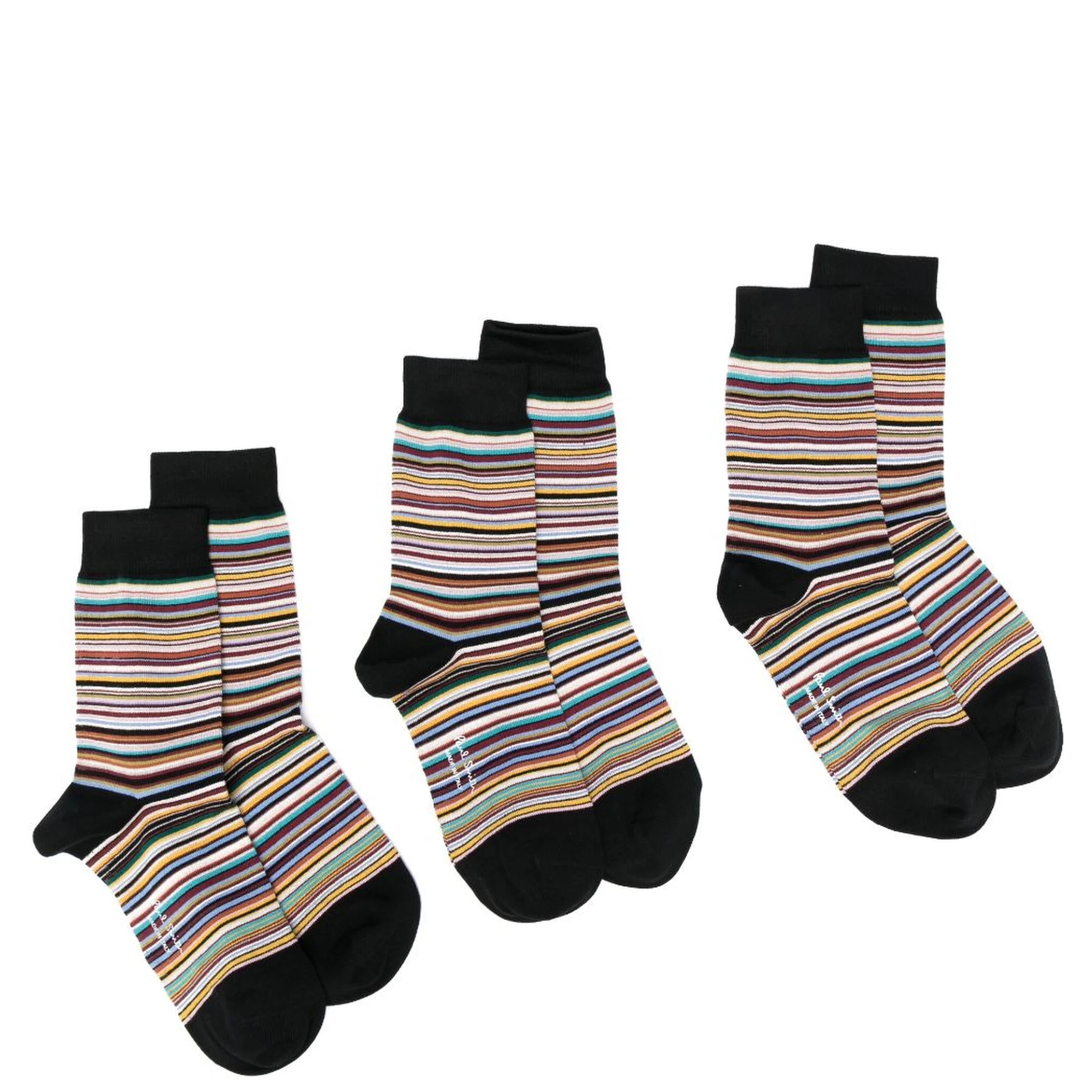 logo-print striped ankle socks