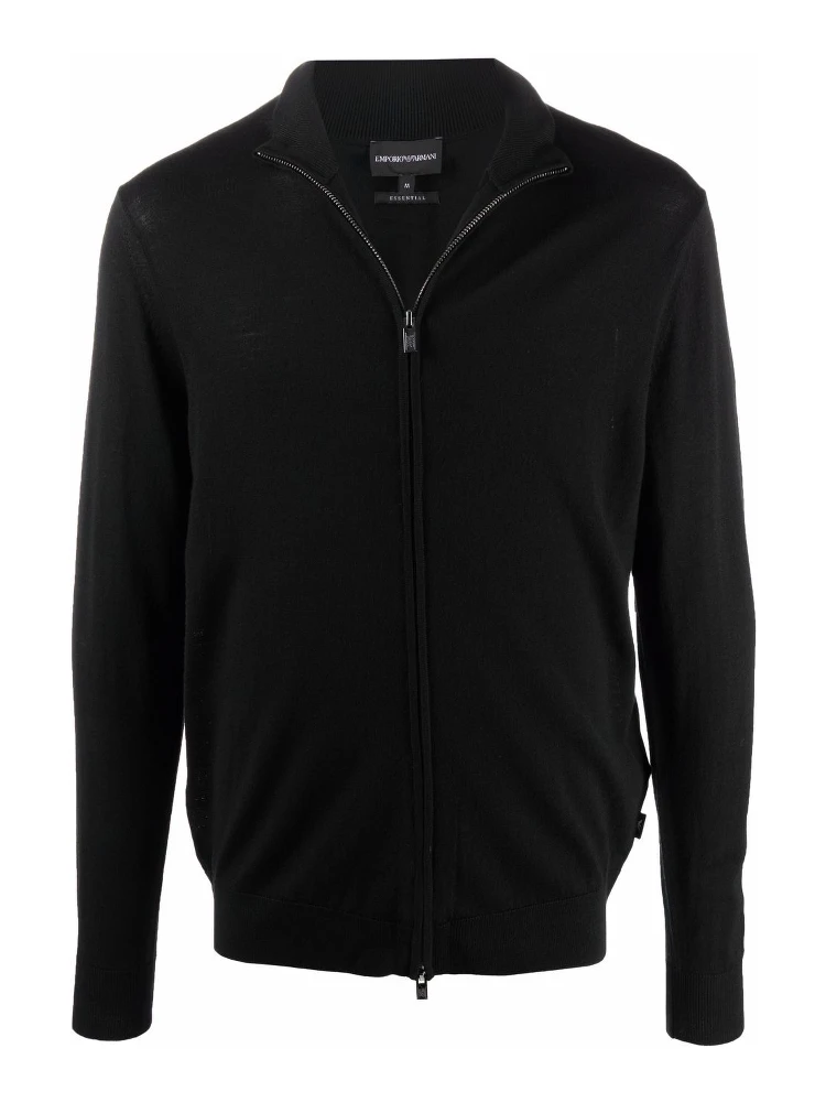 zip-up virgin wool cardigan