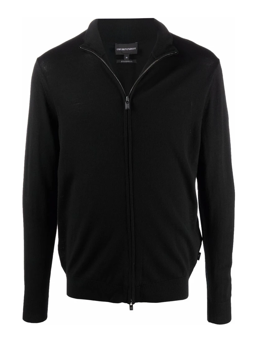 zip-up virgin wool cardigan