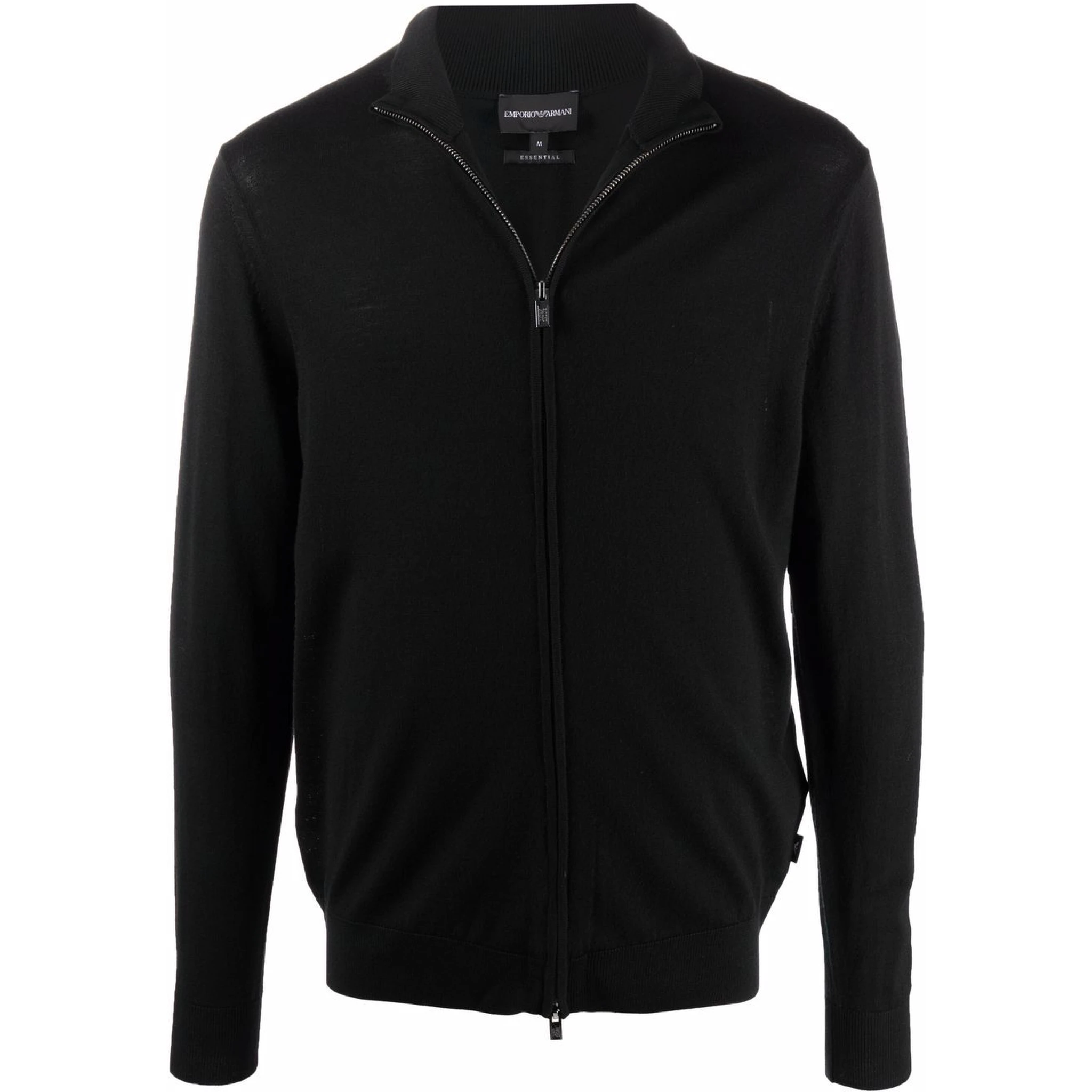 zip-up virgin wool cardigan