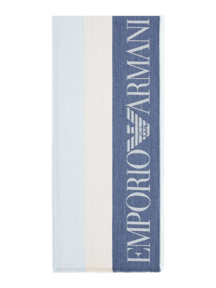 Emporio Armani Scarfs Clear Blue