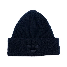 logo-embroidered ribbed beanie