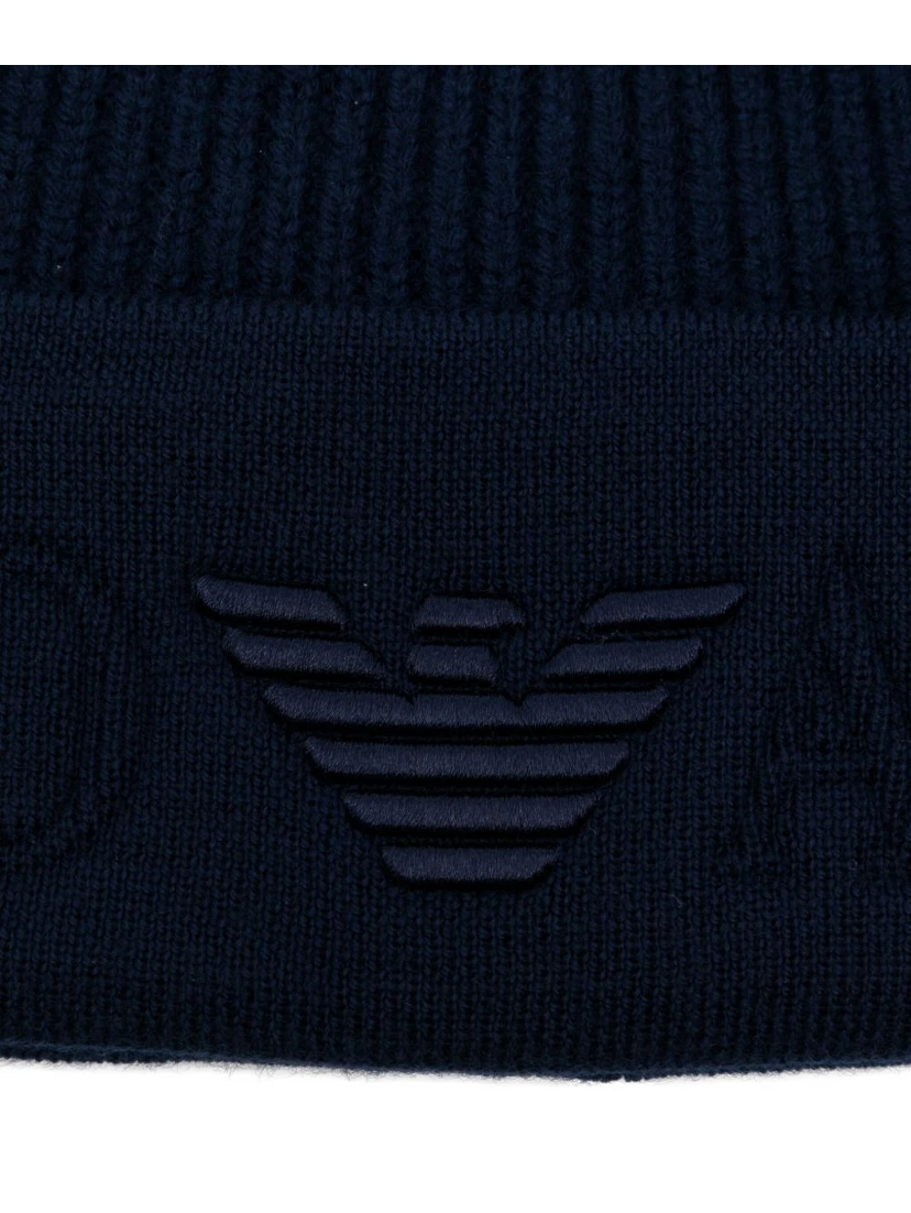 logo-embroidered ribbed beanie