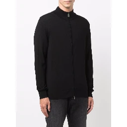 zip-up virgin wool cardigan