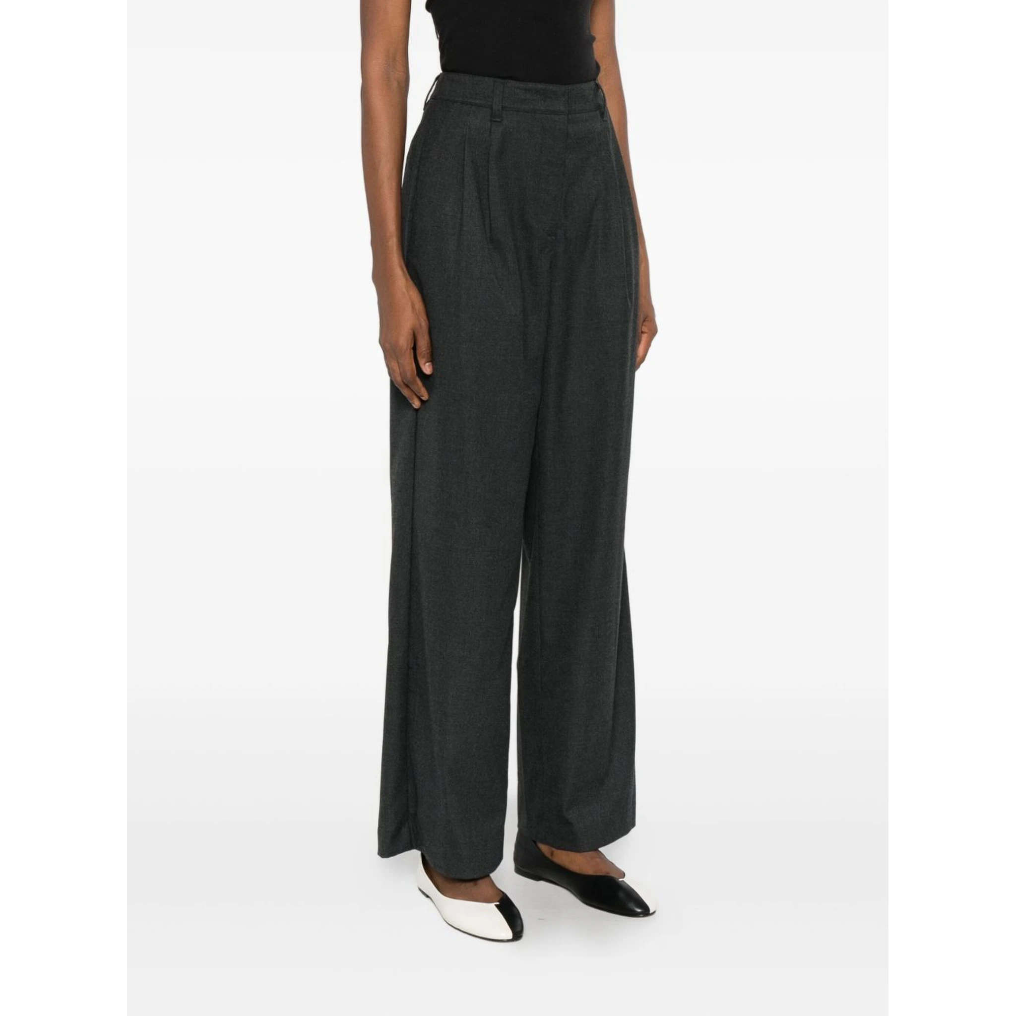 double-pleated trousers