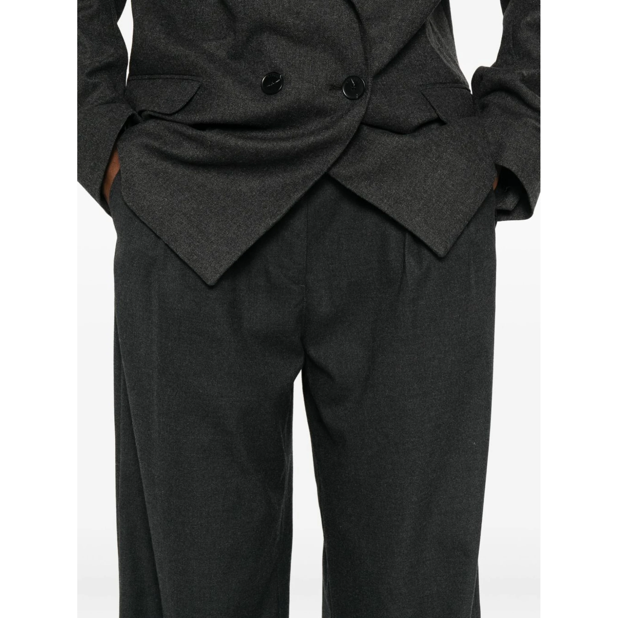 double-pleated trousers