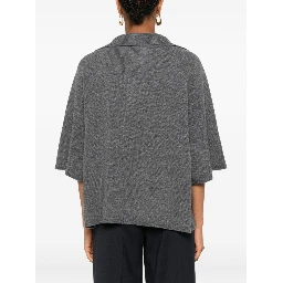 polo-neck short-sleeve top