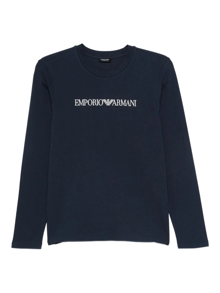 logo-embroidered long-sleeve top