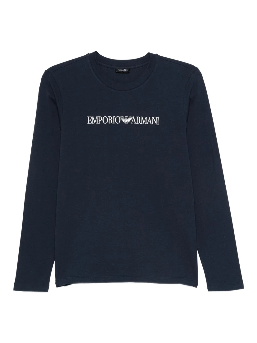 logo-embroidered long-sleeve top