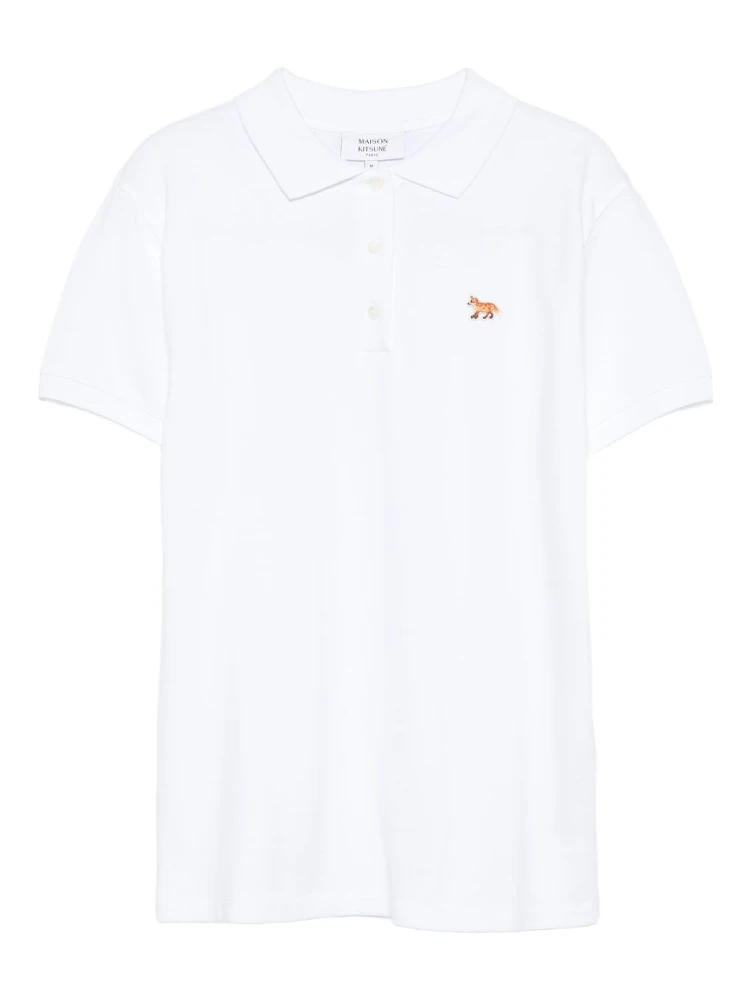Baby Fox Cotton Polo Shirt In White