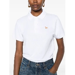 Baby Fox Cotton Polo Shirt In White