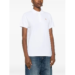 Baby Fox Cotton Polo Shirt In White