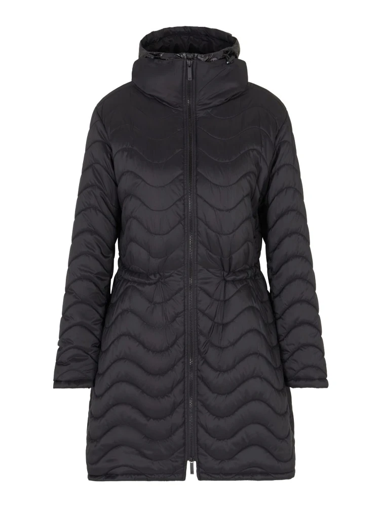 quilted hooded coat