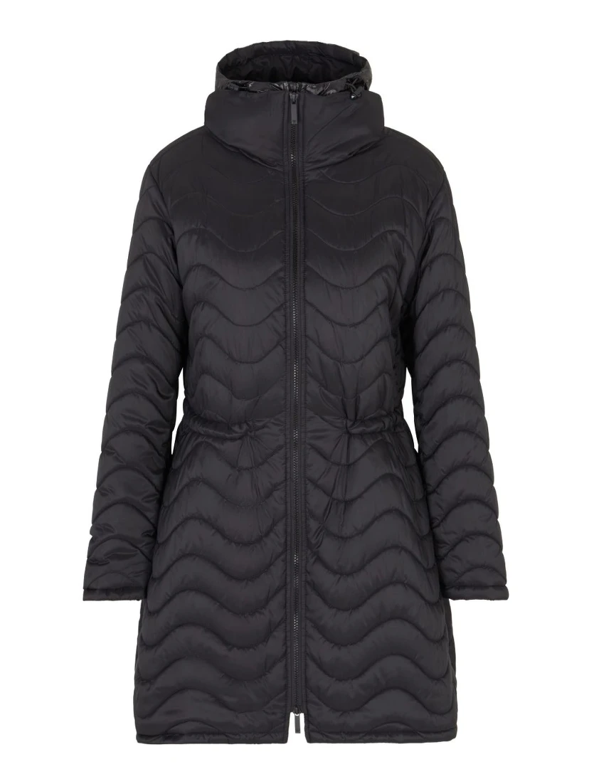 quilted hooded coat