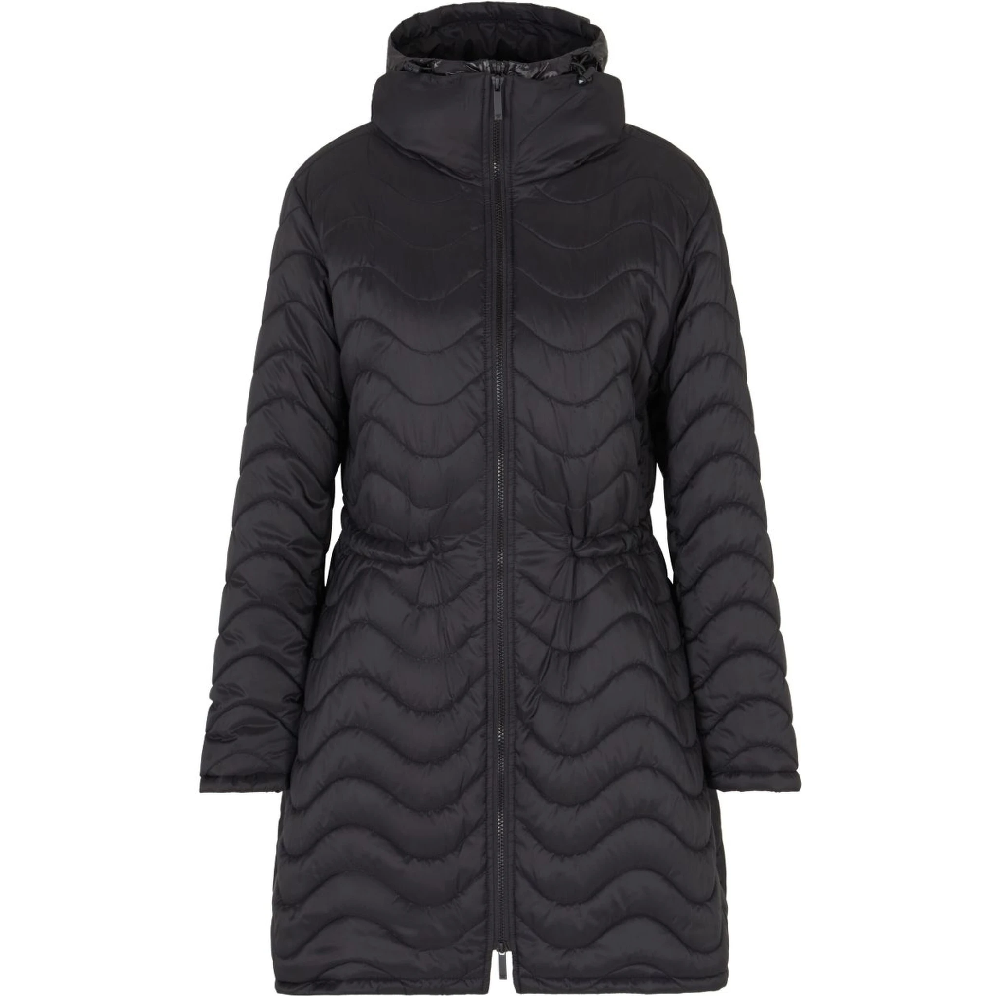 quilted hooded coat
