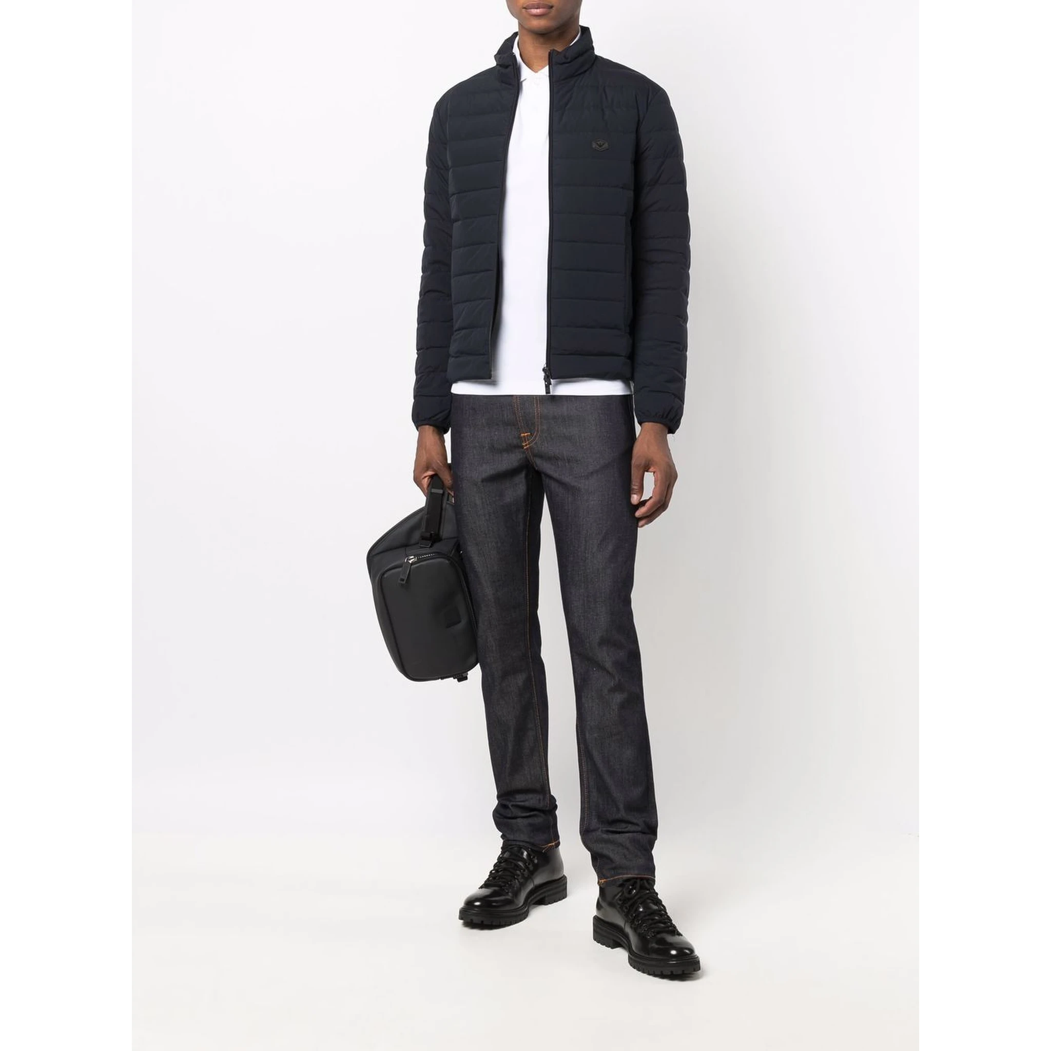 padded logo-patch jacket