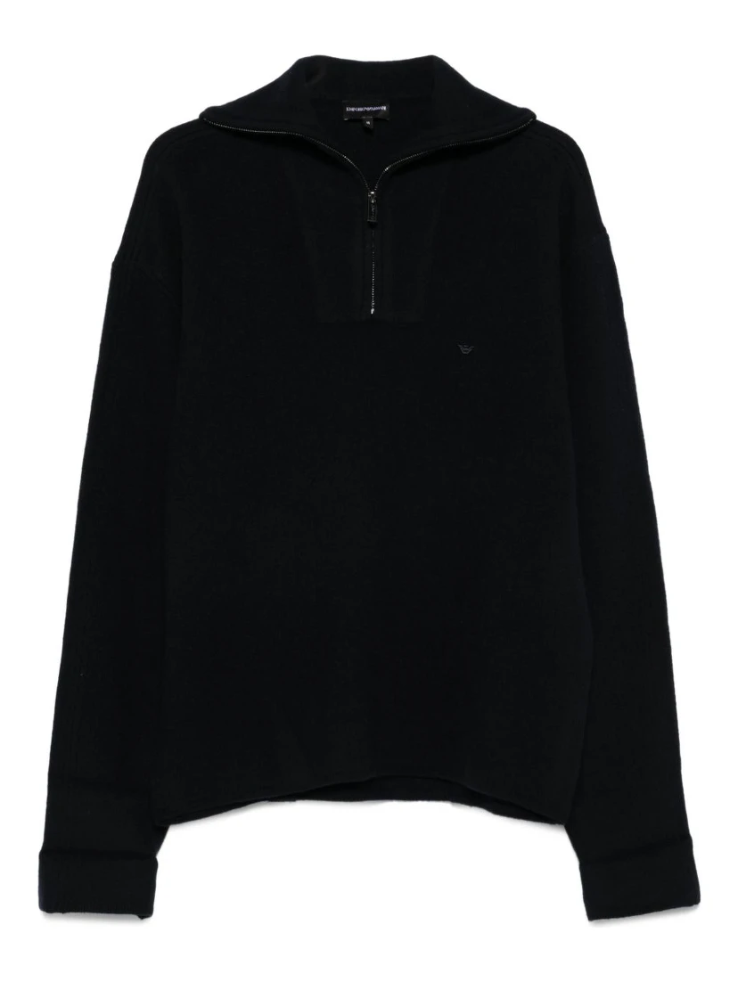 half-zip wool sweater