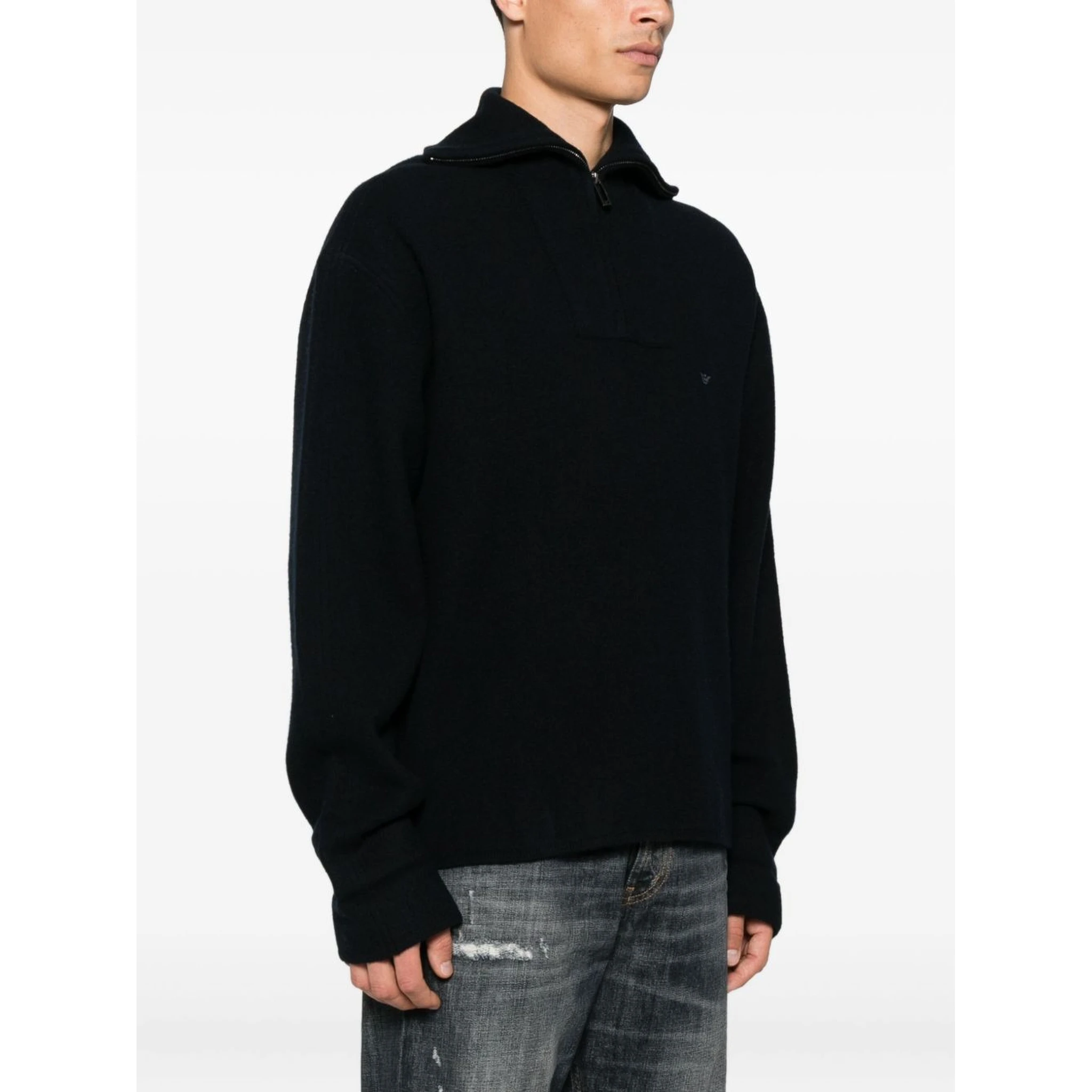 half-zip wool sweater
