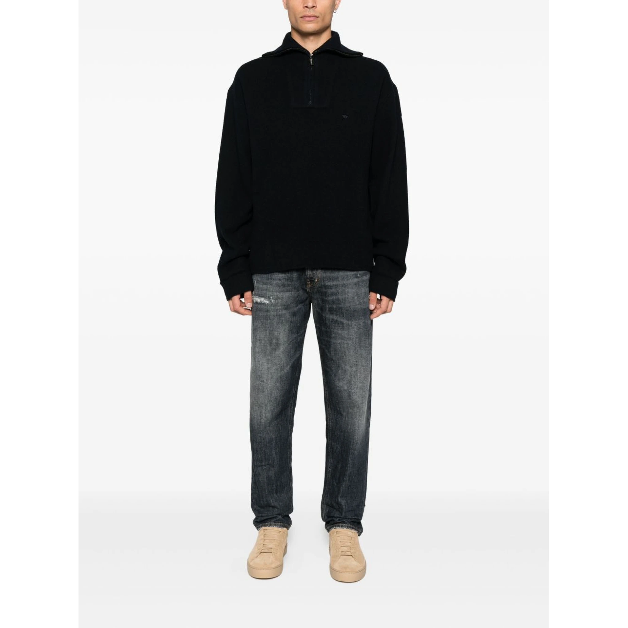 half-zip wool sweater