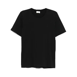 تيشيرت قطني مطرز باللون الأسود