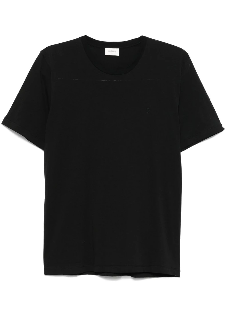 تيشيرت قطني مطرز باللون الأسود