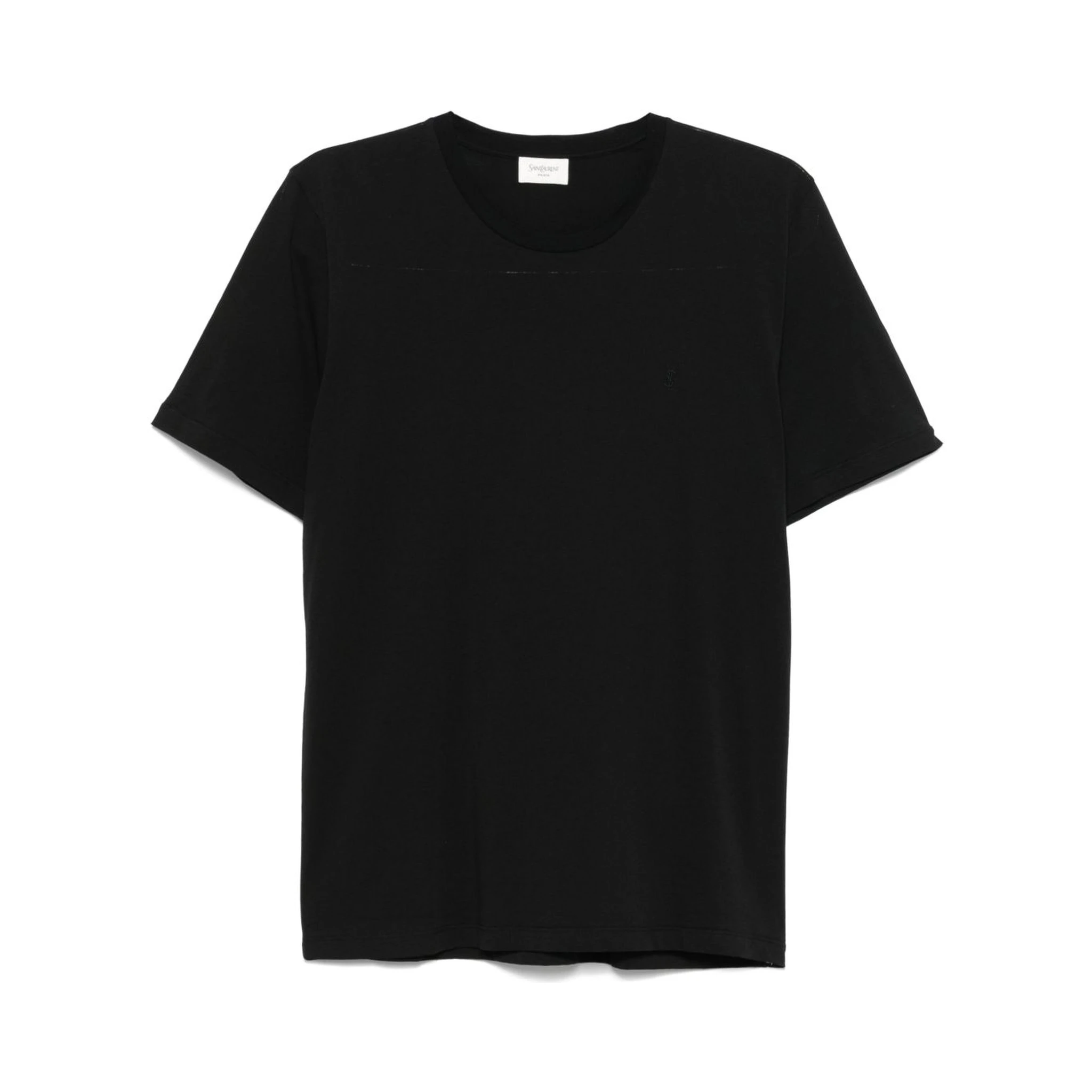 تيشيرت قطني مطرز باللون الأسود