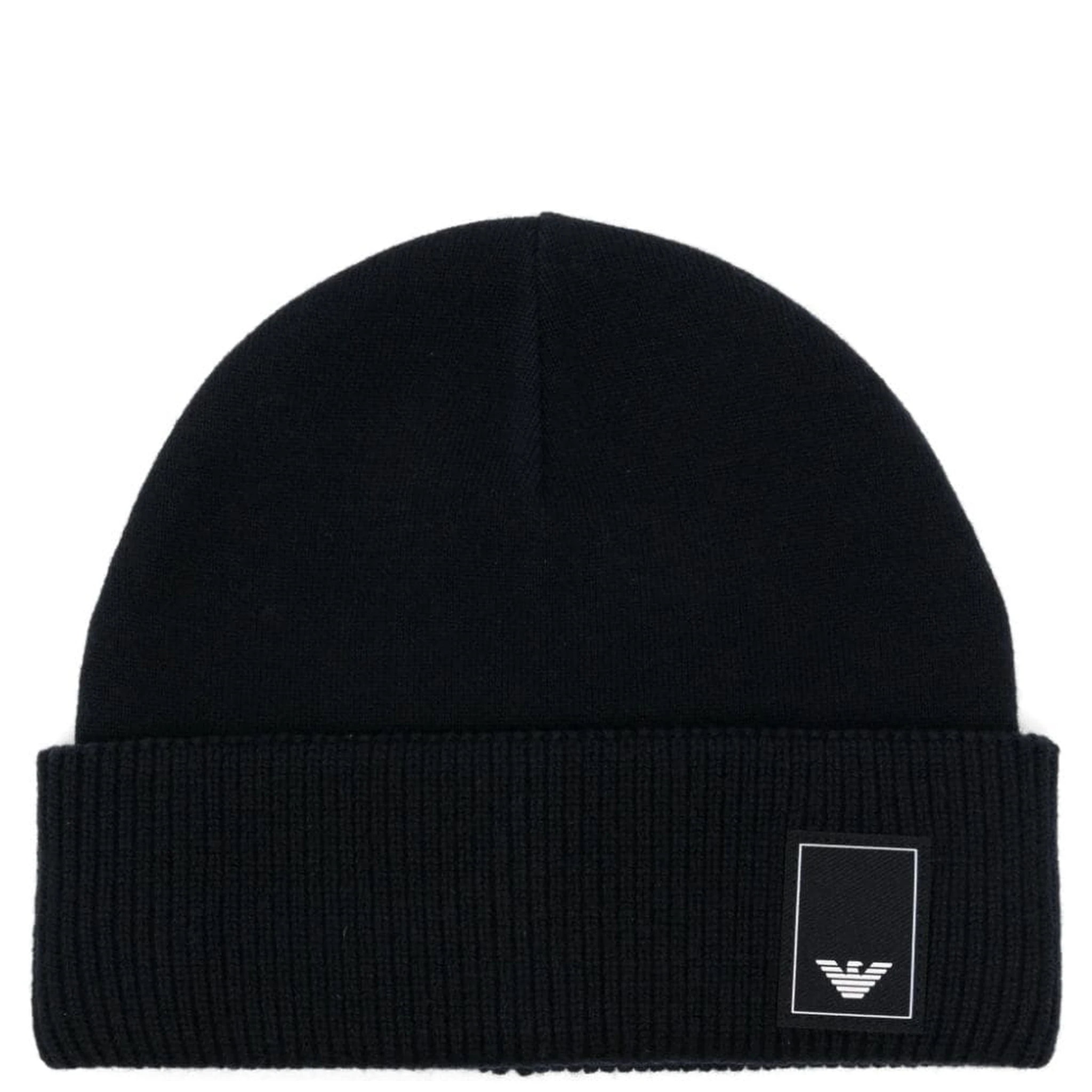 logo-plaque ribbed beanie