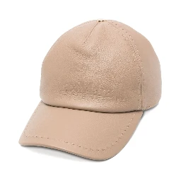 Max Mara leather debossed-logo cap