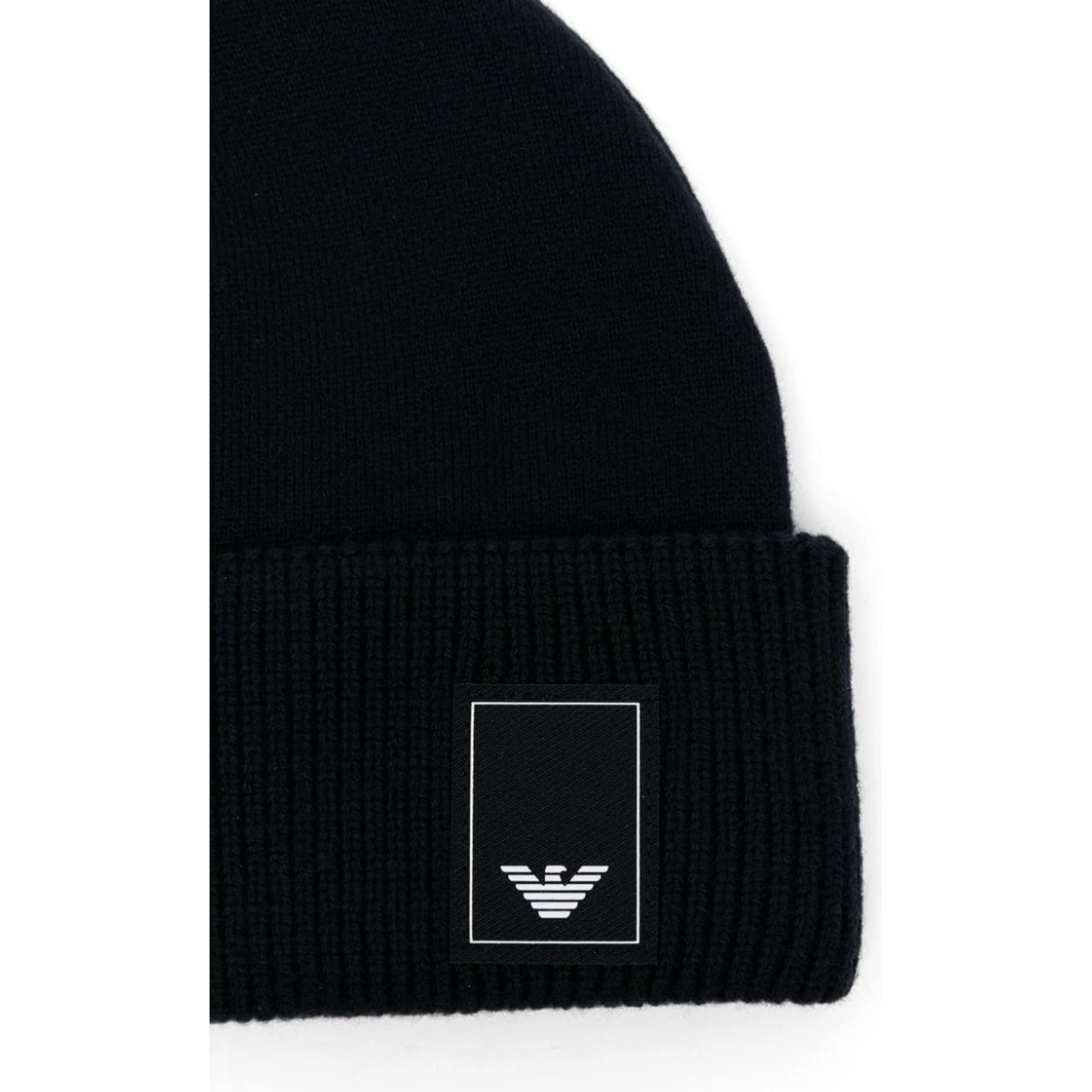 logo-plaque ribbed beanie