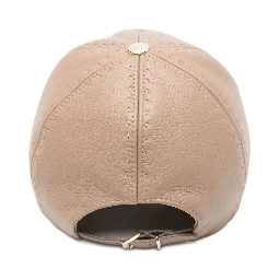 Max Mara leather debossed-logo cap