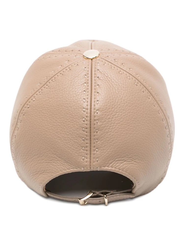 Max Mara leather debossed-logo cap alternative
