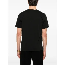 تيشيرت قطني مطرز باللون الأسود