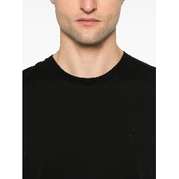 تيشيرت قطني مطرز باللون الأسود