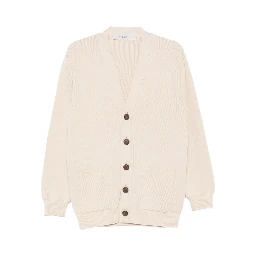 ribbed V-neck cardigan